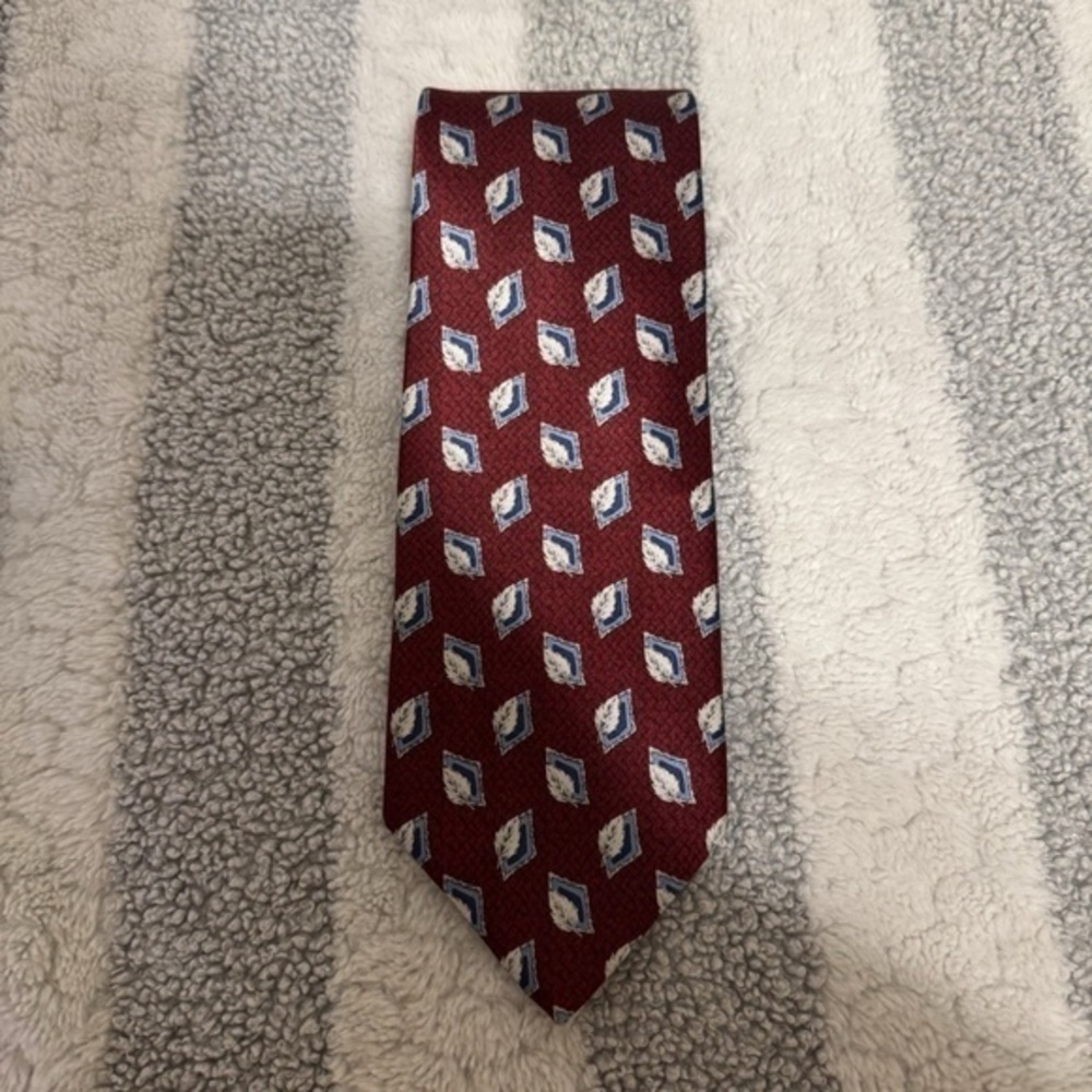 John W. Nordstrom Signature Collection w/Geometric Floral Print Silk Tie - EUC